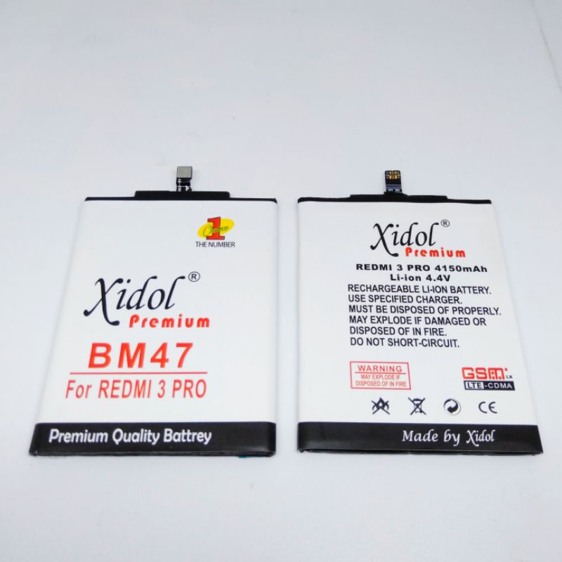 BATERAI BATU BATERAY XIDOL IDOL OEM BM47 BM 47 XIAOMI REDMI 3 3S 3X 3PRO 4X 4 PRIME