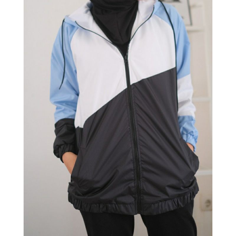 Jaket Parasut Premium Raglan Sporty Jumbo