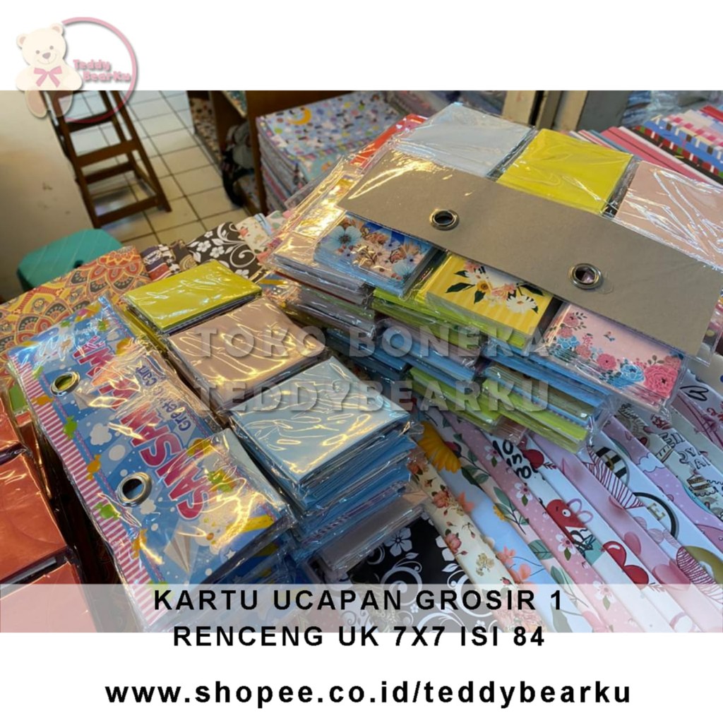 GROSIR! KARTU UCAPAN SANSAN WAWA ISI 84 UKURAN KECIL 7X7 SUDAH AMPLOP UNTUK ULANG TAHUN / KADO