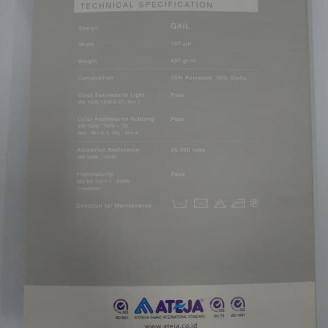 Kain Ateja Fabric - Gail (Interior, Furniture, Sofa, Partisi)