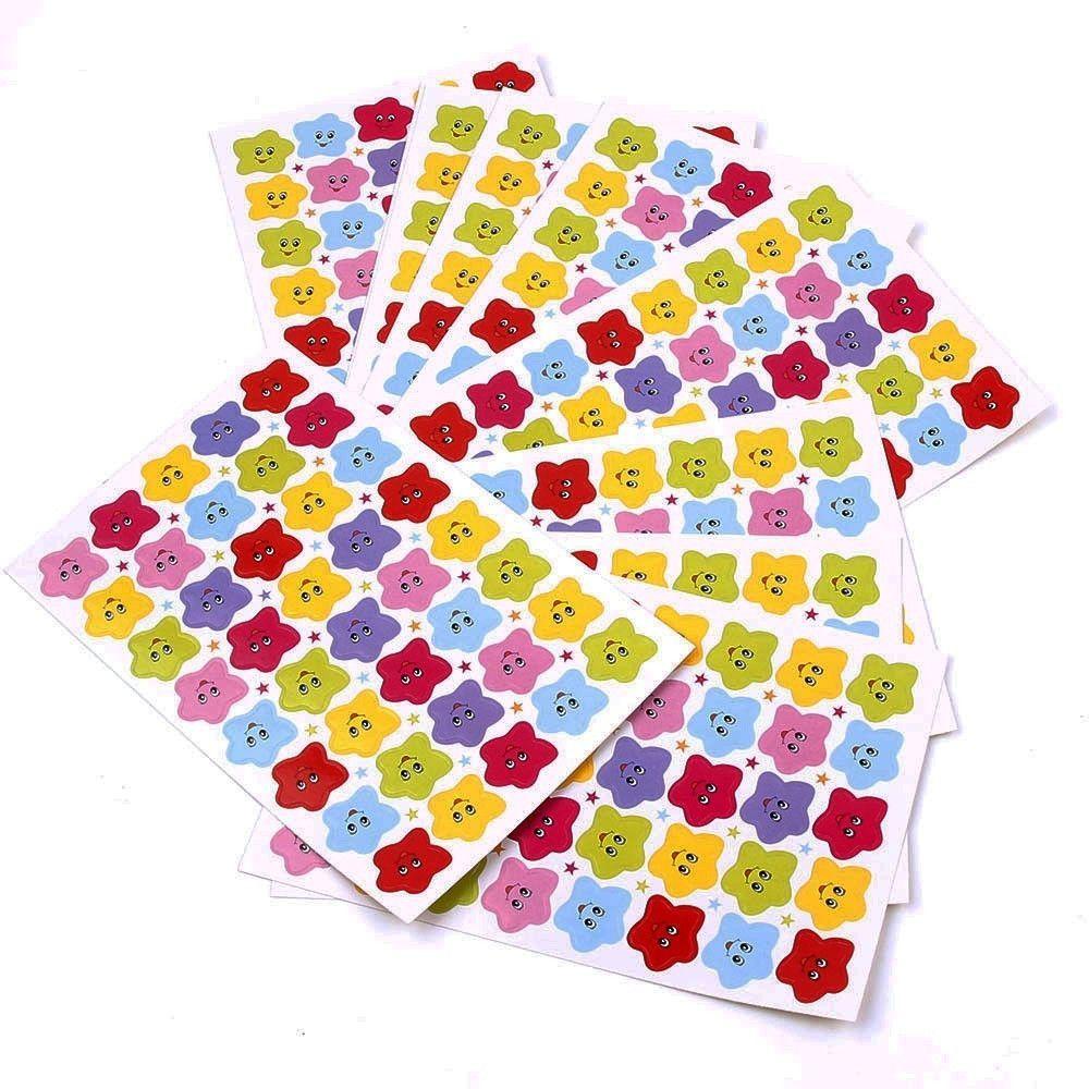 [Elegan] 10 Pcs Smile Bintang Stiker Lucu Label Hadiah Guru Perlengkapan Sekolah DIY Scrapbook Sticker