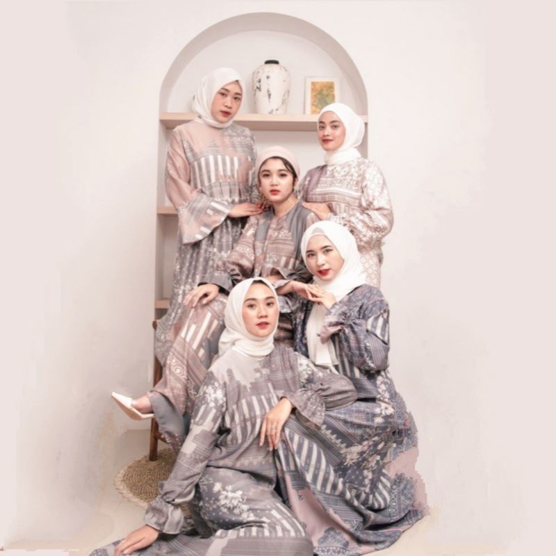 Jeumpa IED Dress - Gamis Diorsilk Wanita Terbaru M, L, XL, XXL, 3XL  - Gamis Bahan Silky Seperti Satin dan Maxmara Lux