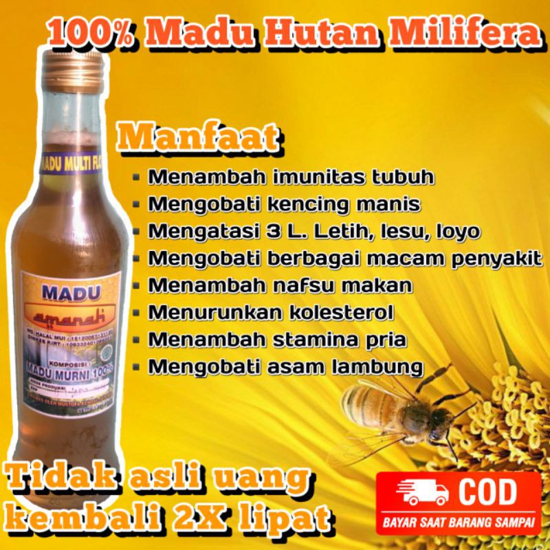 

Madu Asli - Madu Murni Hutan nektar bunga (Raw Honey) 400gram