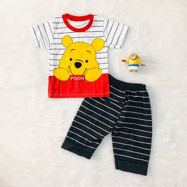 SETELAN BAJU  ANAK  LAKI  LAKI  USIA 6 24 BULAN GAMBAR POOH 