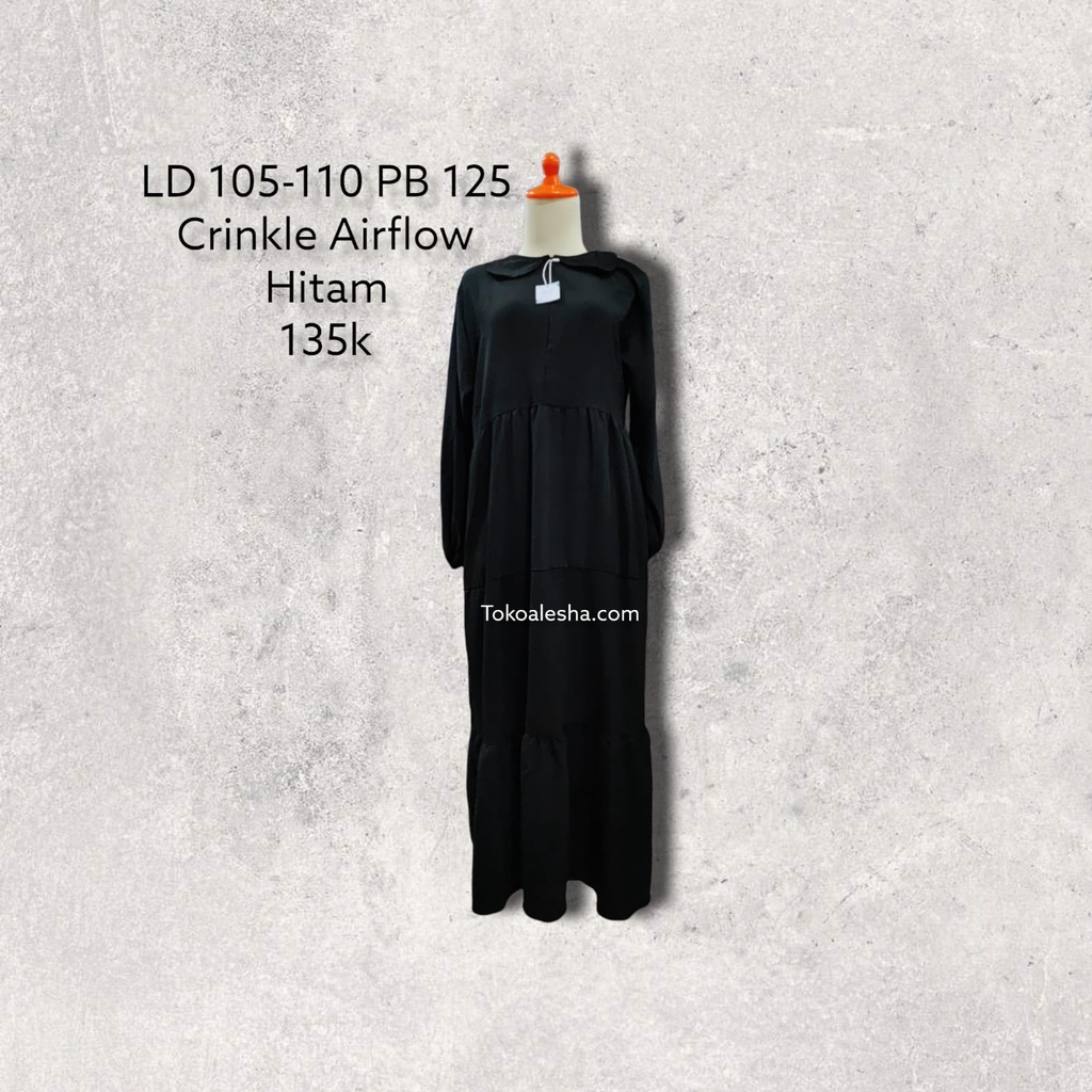 Midi Crinkle Airflow Hitam