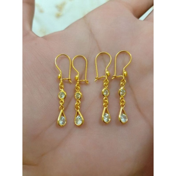 ANTING DEWASA MATA PERAK 925 LAPIS MAS 24K