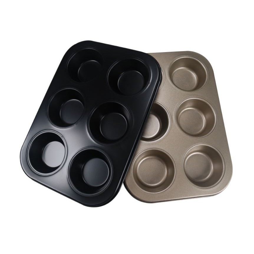 Loyang Kue Pastry Non-Stick Loyang 6 Cup Muffin Pan Teflon