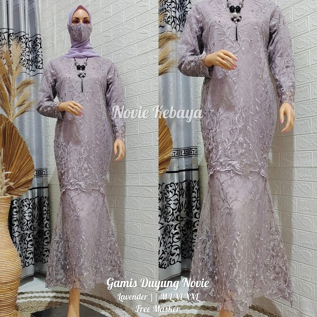 NOV&gt; GAMIS DUYUNG NOVIE - BAJU KEBAYA KEKINIAN 2021 - MODEL GAMIS MODERN - OUTFIT GAMIS PESTA