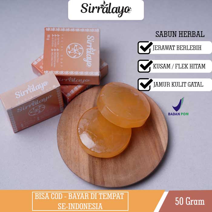 Sirralaya Facial SOAP - Sabun herbal Saffron Collagen Aloe Vera Pemutih Wajah dan Badan , Jerawat, G