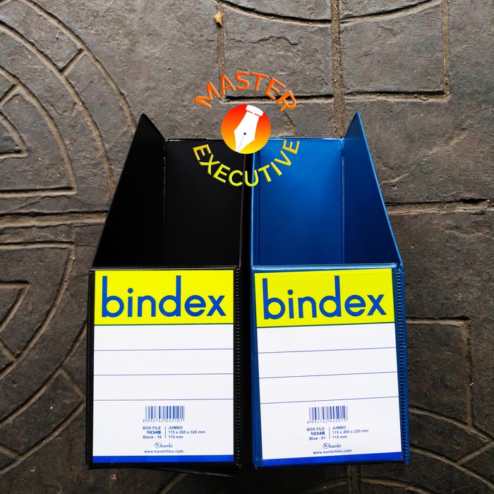 [Buah] Bindex Boxfile JUMBO Hitam / Biru 1034B 115 mm