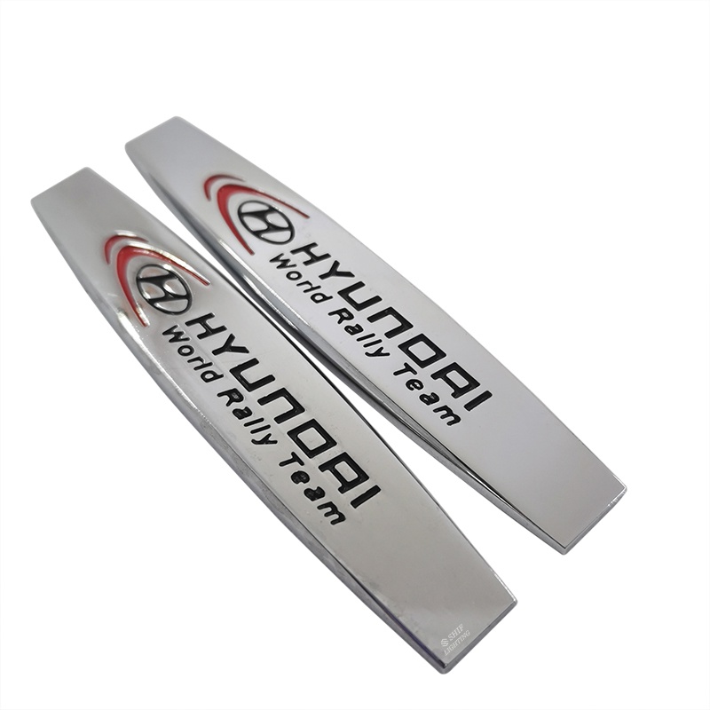 2pcs Stiker Emblem Logo HYUNDAI Bahan Metal Untuk Dekorasi Mobil HYUNDAI