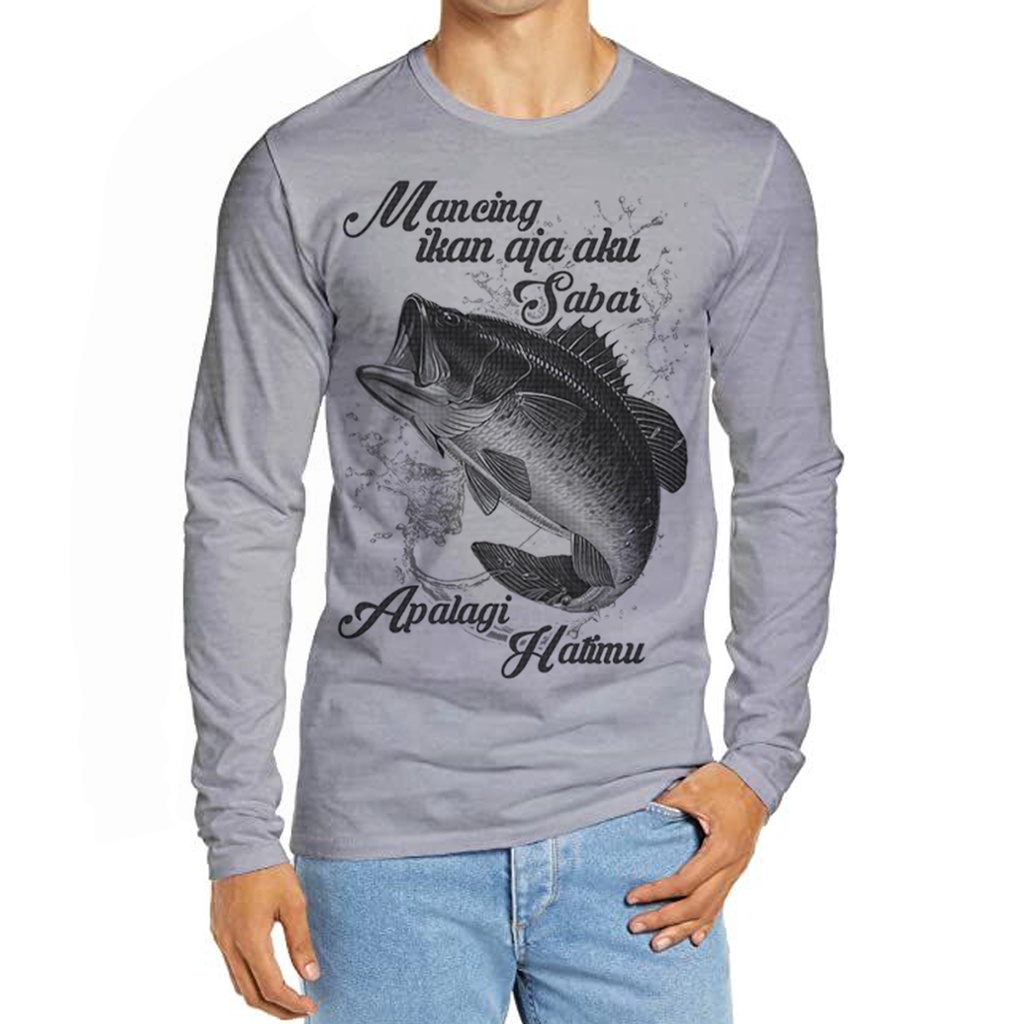 KAOS LENGAN PANJANG PRIA / KAOS LENGAN PANJANG JUMBO PRIA ( MANCING SABAR)