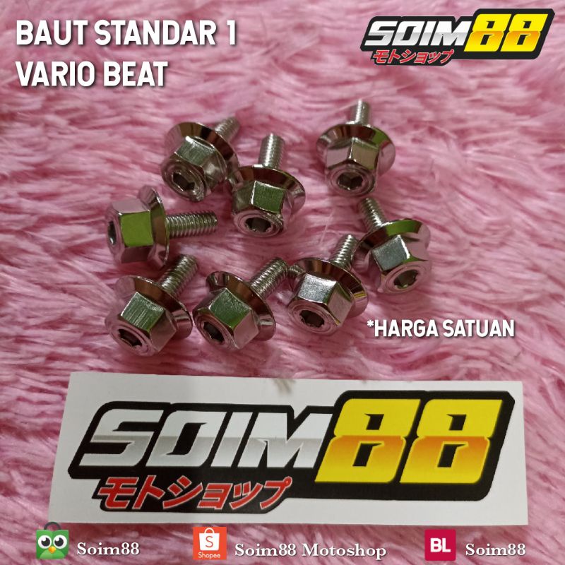 Baut Standar 1 satu Stainless 2 kunci Vario 110/125/150/160 Beat DLL Probolt Heng