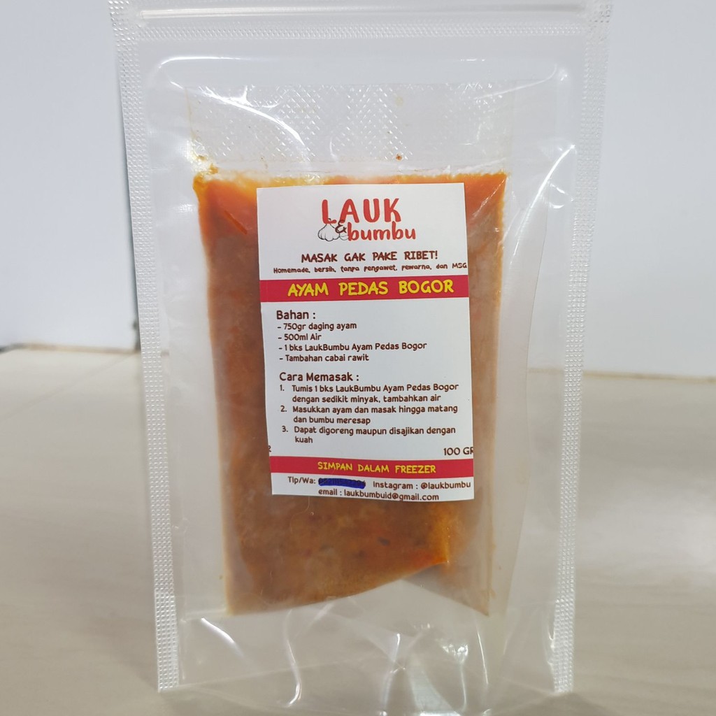 

Lauk Bumbu Ayam Pedas Bogor Siap Pakai Masak - 100gr