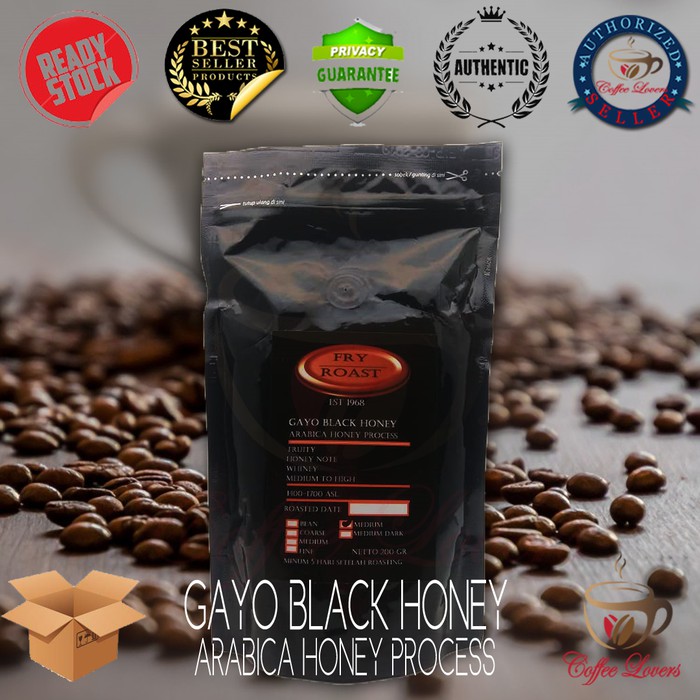 

FRY AND ROAST KOPI ARABICA GAYO BLACK HONEY PROCESS 200GR (BIJI/BUBUK)