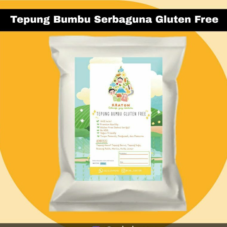 

Tepung Bumbu Gluten Free/ Tepung Bumbu GF/ Tepung GF/ Tepung Gluten Free Serbaguna/ Tepung Bumbu Instan non Terigu/ Tepung Bumbu Serbaguna