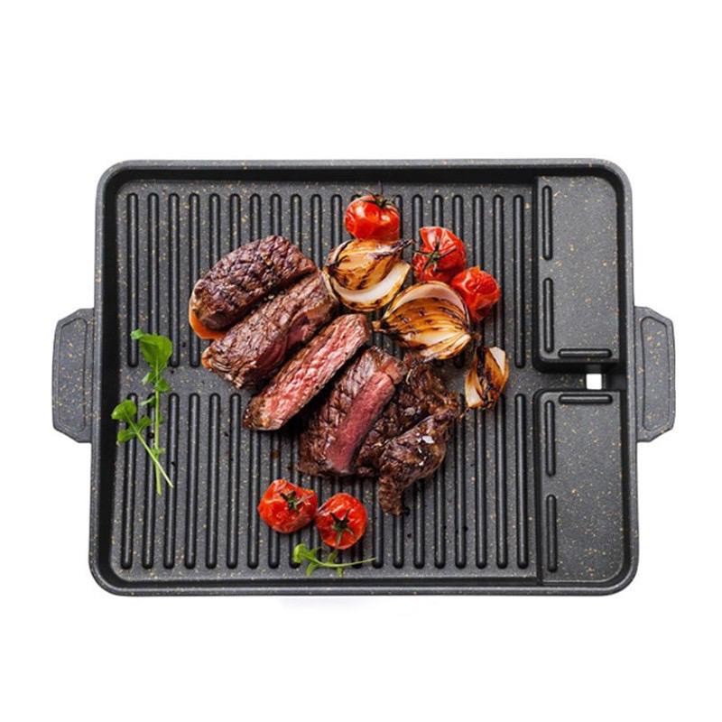 Yakiniku Grill Pan Barberque Alat Panggang Grill Pan Alat Pemanggang BBQ Non-stick 4517