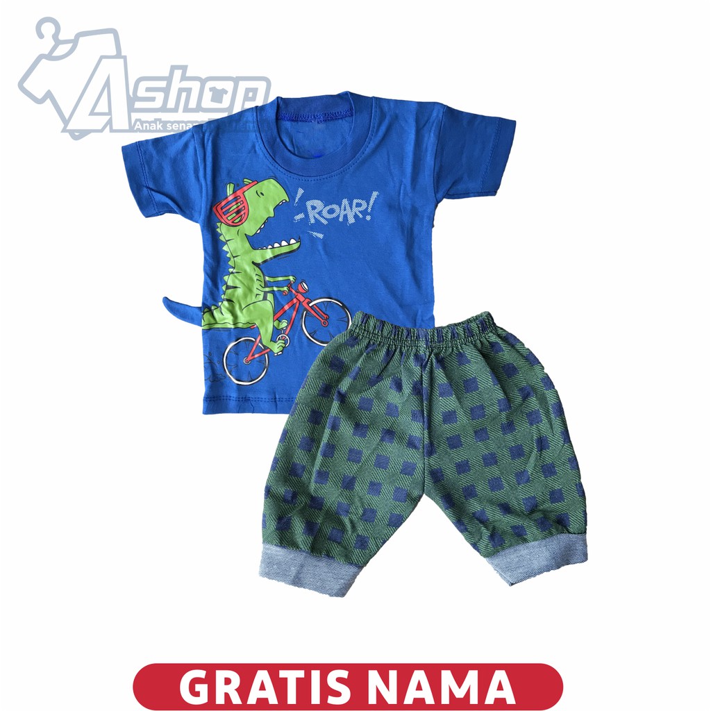 Baju Bayi Motif Dino 0-12 Bulan