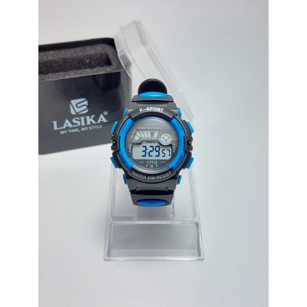 Jam Tangan Anak Cewe / Anak Cowo Digital Sporty Anti air Lasika Type 7118