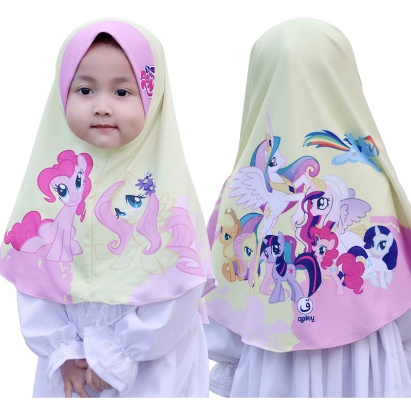 HIJAB INSTANT ANAK littlepony  , BERGO ANAK , HIJAB KARAKTER , HIJAB INSTANT PRINTING