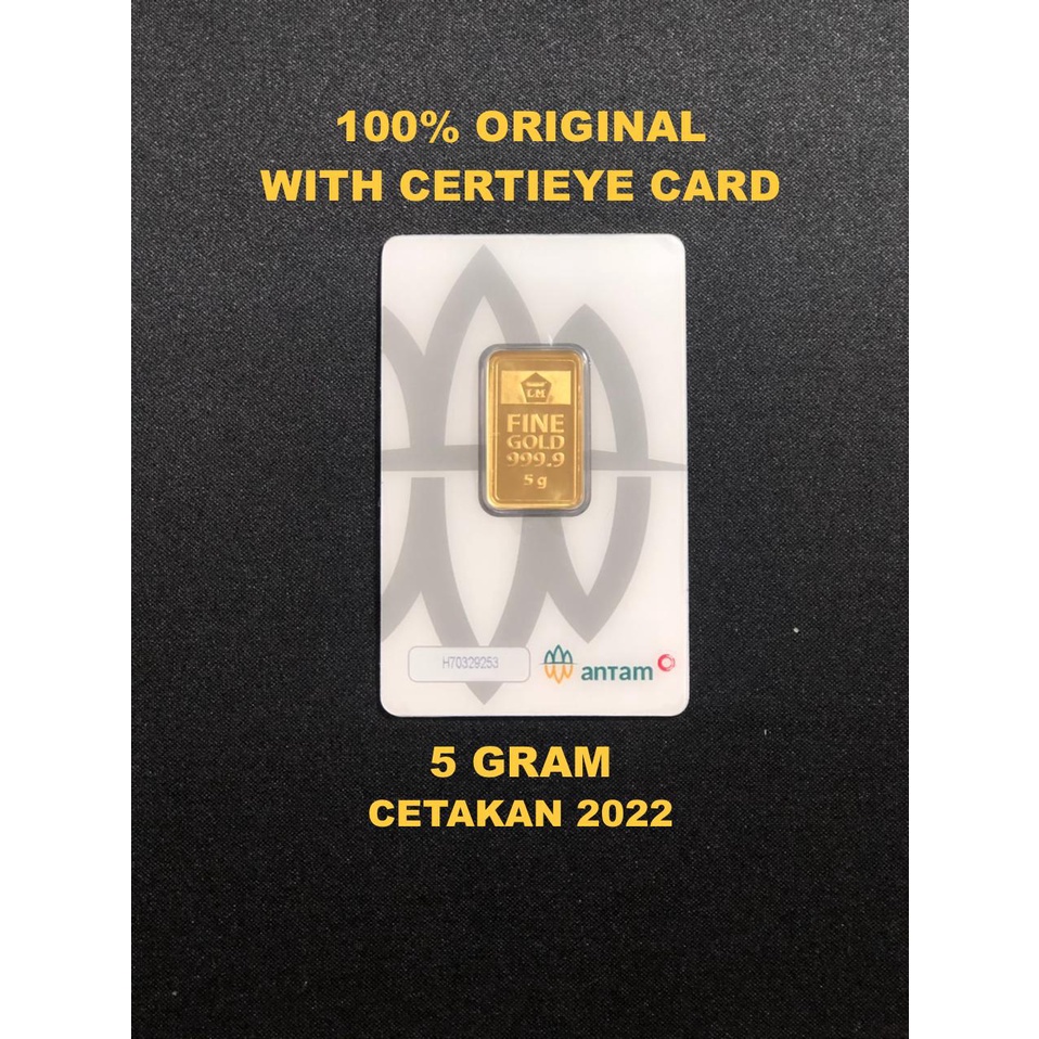 LM EMAS ANTAM 5 Gram, LOGAM MULIA CETAKAN 2022