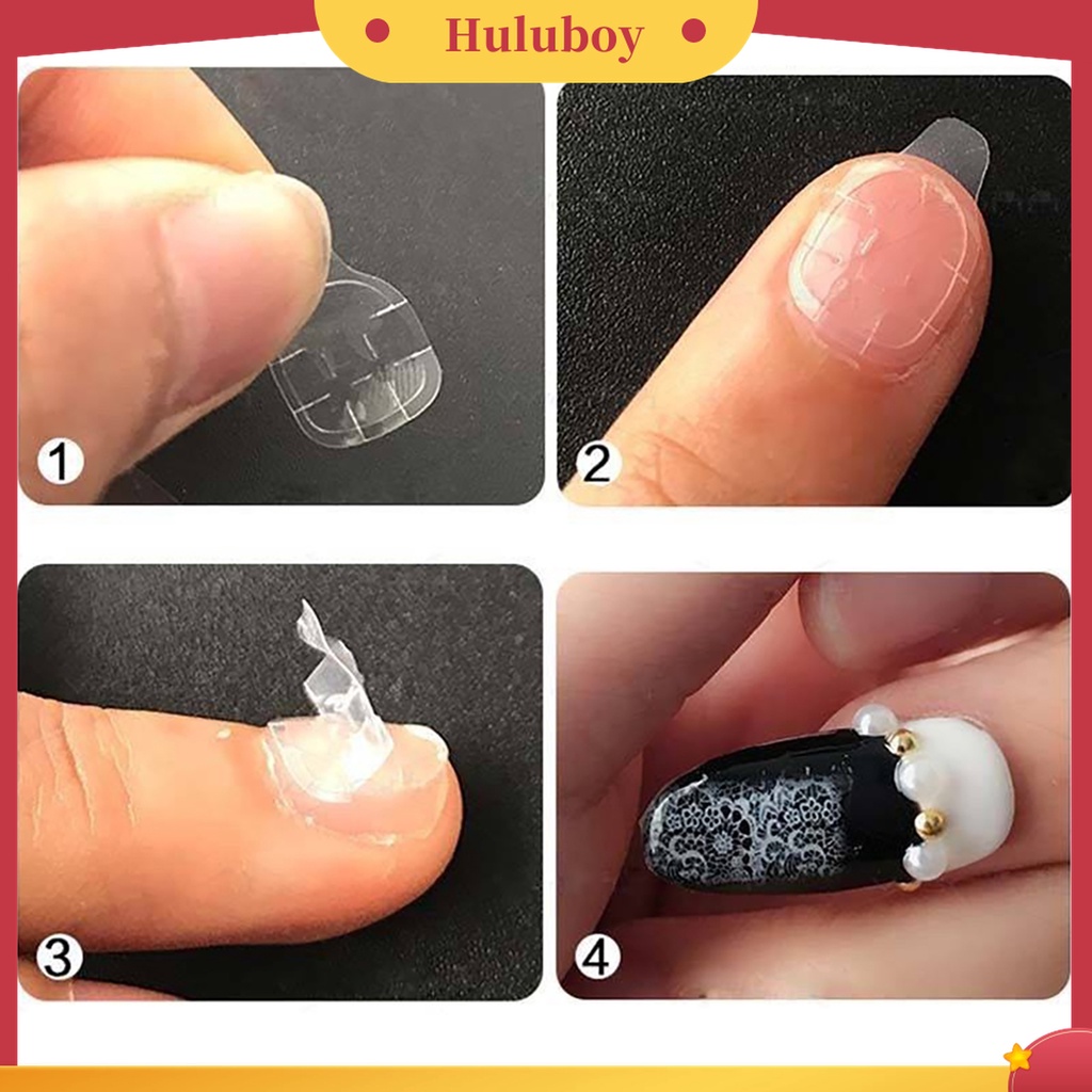 Huluboy Huluboy♡ Stiker Kuku Transparan Dua Sisi Untuk Dekorasi Nail Art