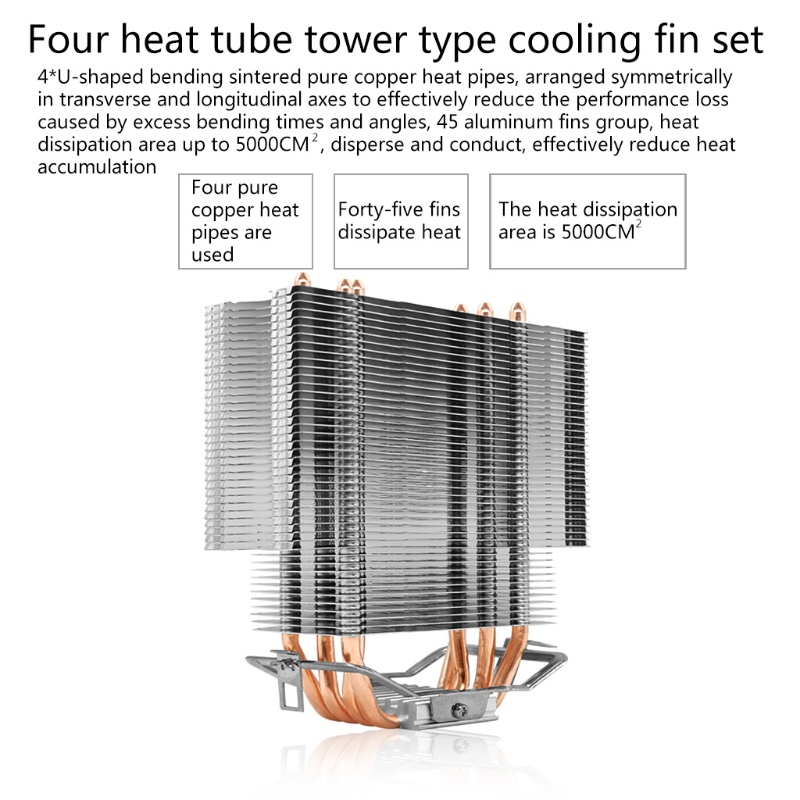 Bt CPU Cooler Silent PWM Fan Radiator RGB Warna-Warni Dengan 4pcs Tabung Tembaga 120mm Low Profile Untuk intel/Untuk amd/Lga775 /115