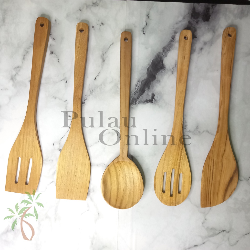 Sutil Kayu Jati Premium 30cm  - Spatula kayu Jati -Sutil Jati - Spatula Jati