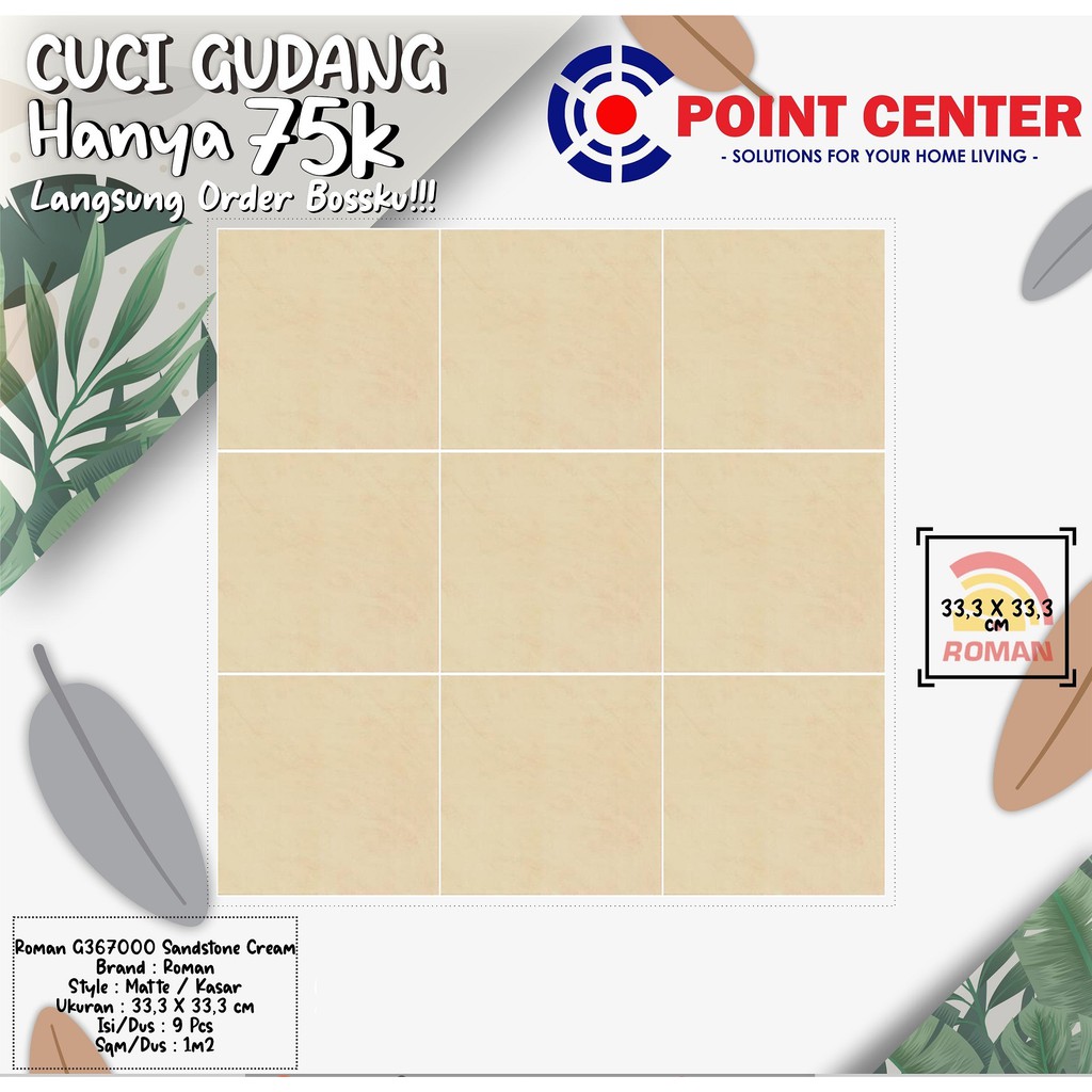 TERMURAH ROMAN KERAMIK 33,3 X 33,3 G367000 SANDSTONE CREAM