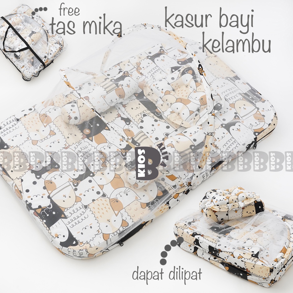 FREE TAS MIKA!! kasur lipat kelambu bayi set bantal peyang &amp; guling  /kasur bayi kelambu termurah