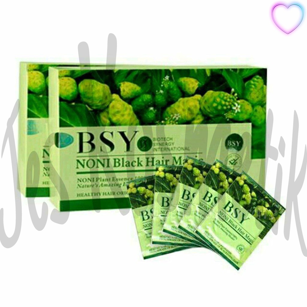 BSY NONI Black Hair Shampo Magic 1 Box Isi 20 Sachet / Penghitam Rambut Alami / Shampo Keramas