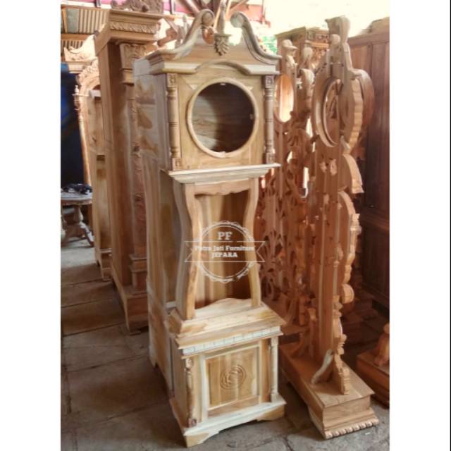 Jam Hias Pajangan Model Klasik Kayu Jati Jepara, Jam Hias Pajangan Ruang Tamu