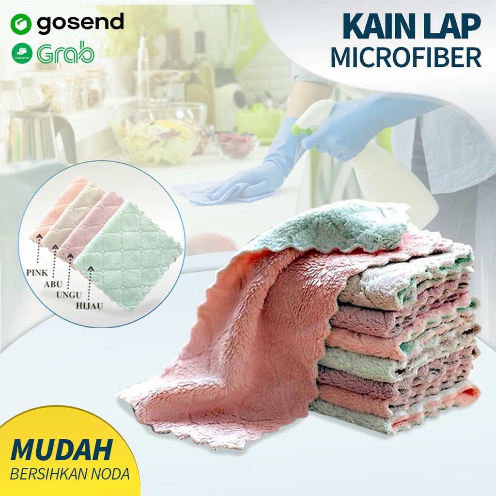 Kain Lap Piring Anti Minyak Bahan Microfiber Kain Lap Anti Minyak