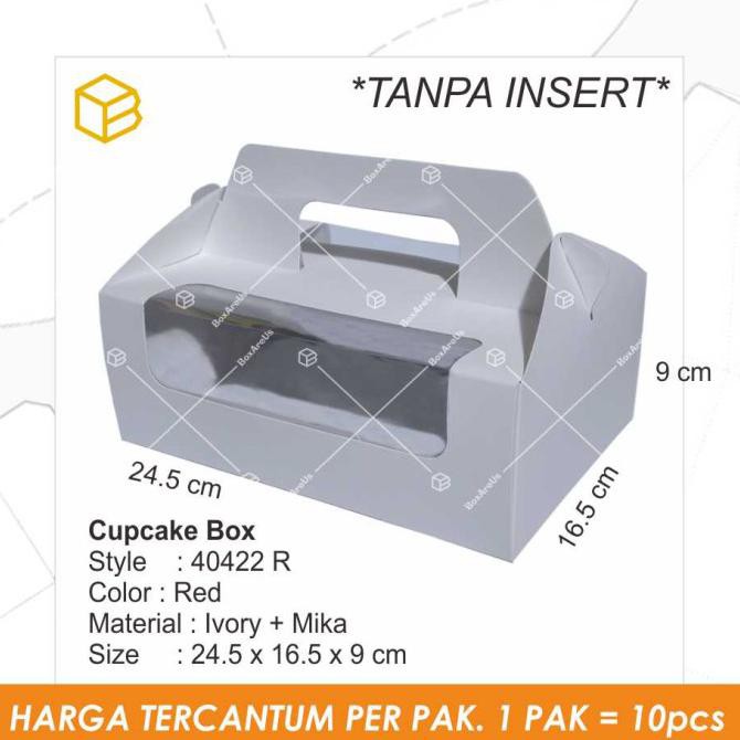 

Ready Stock] 40422 Colour Tanpa Insert | Box. Dus. Kemasan. Cake Box. Cupcake Box - Putih