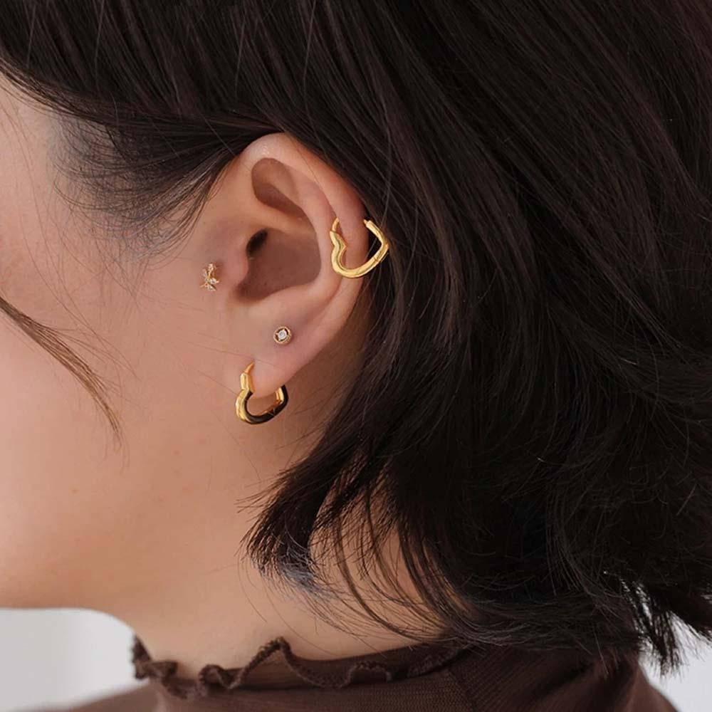Mxbeauty Anting Hoop Liar Manis Hati Gesper Gadis Perhiasan Fashion Sederhana