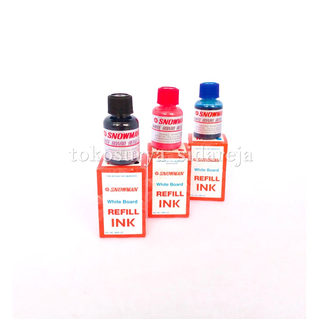 

TINTA REFILL SPIDOL SNOWMAN ORIGINAL (HITAM,MERAH,BIRU) / REFILL ISI TINTA SNOWMAN SPIDOL