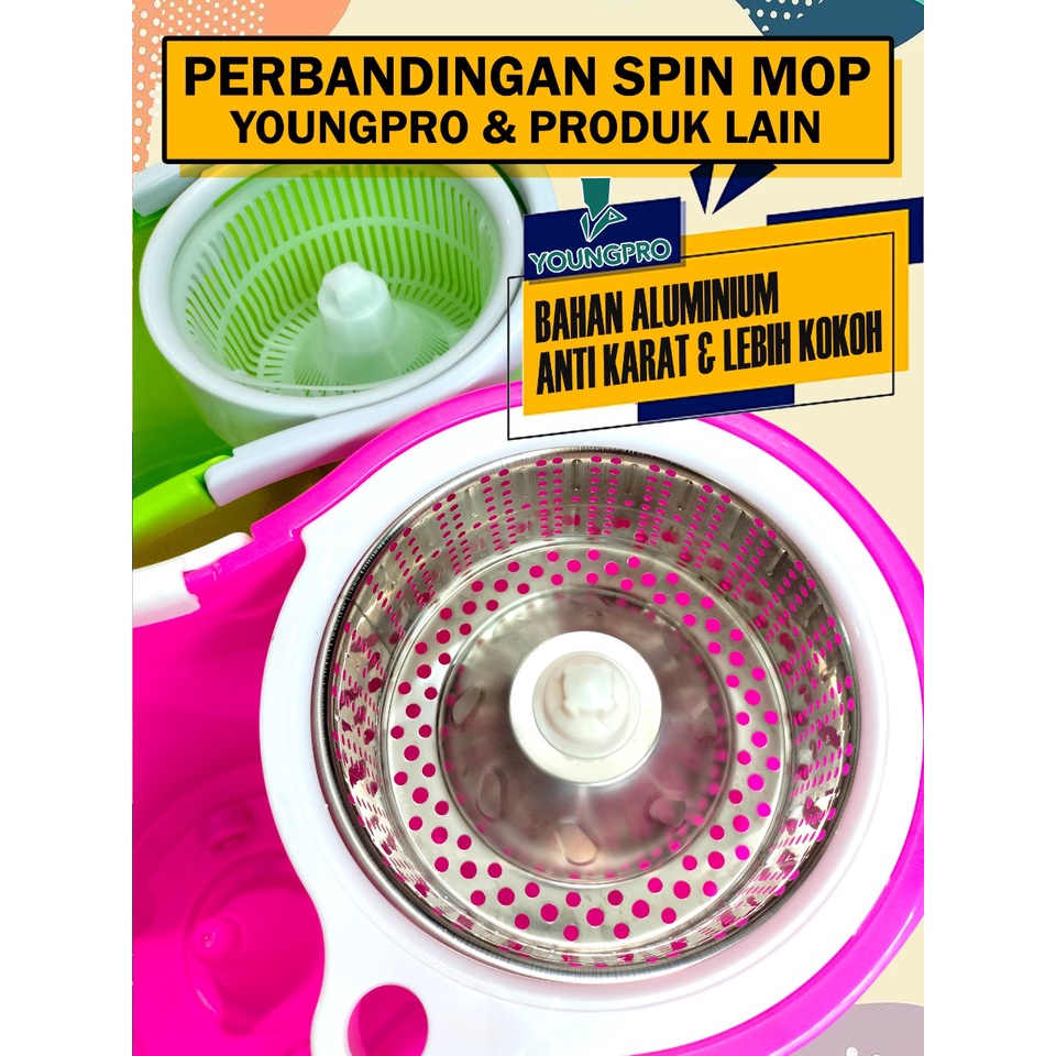 SAPU DAN PENGKI SET YBS-01 ALAT KEBERSIHAN PLASTIC BROOM WITH DUSTPAN / YP YMM-01 ALAT PEL LANTAI ULTRA MOP STAINLESS STEEL ANTI KARAT SPIN MOP / SCM-01PRAKTIS ULTRA MOP Dry&amp;Wash 2 SEKAT BUCKET