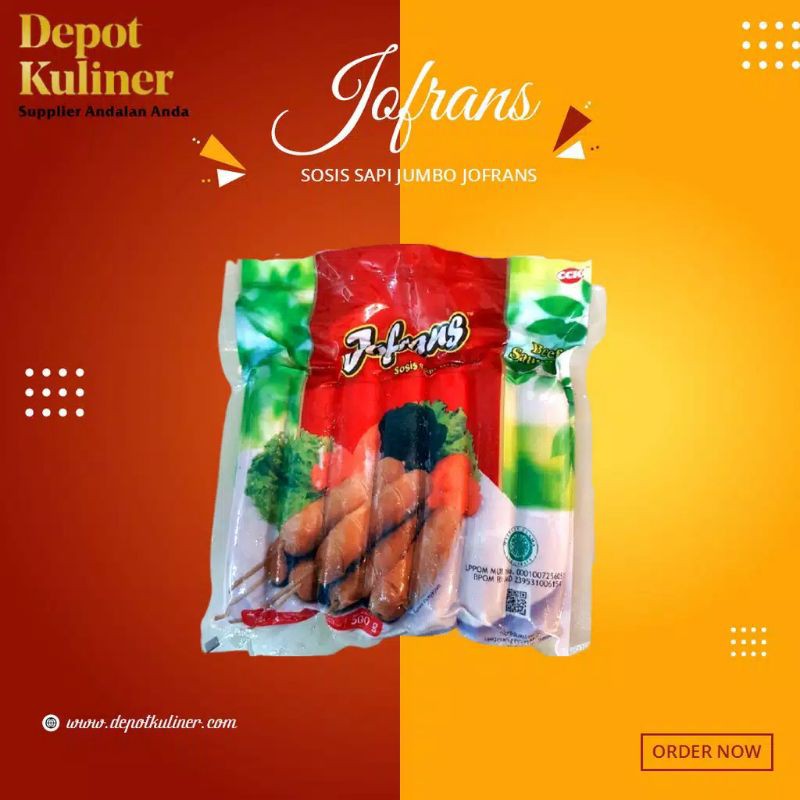 SOSIS BAKAR JUMBO SAPI JOFRANS 500 Gram