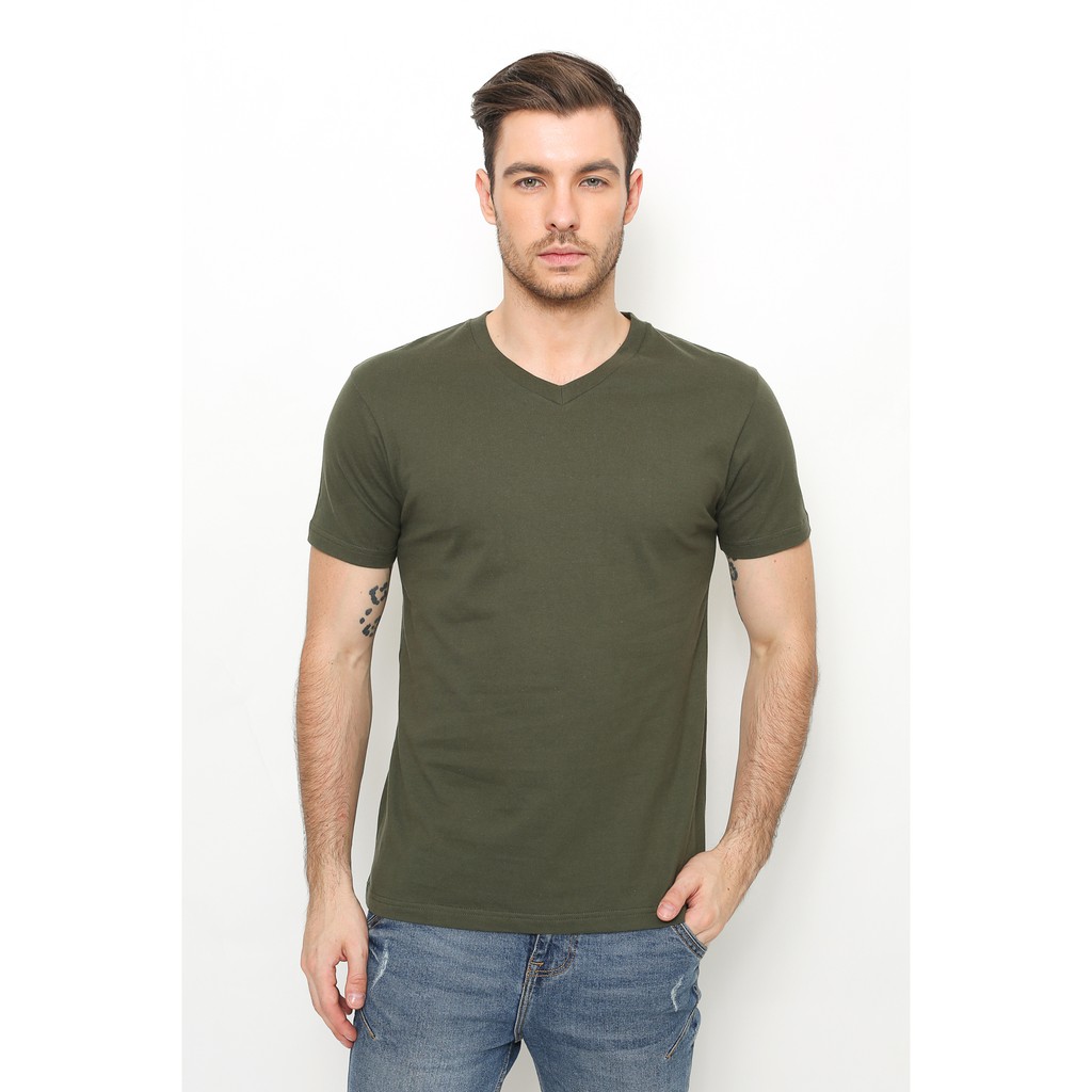 GTEE-MEN-KAOSPOLOS-KERAH-VNECK-ARMY