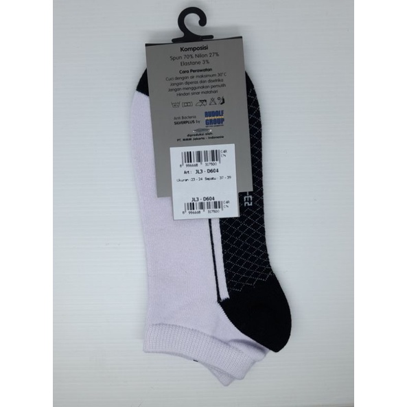 John Lewis School  - Sneaker Socks - Kaos Kaki Sekolah Anak Semata kaki - Anti Bacteri - Tapak Hitam