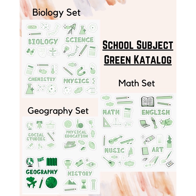 Sticker Sekolah Subject School Sticker Stiker Mata Pelajaran Aesthetic Tumblr Murah