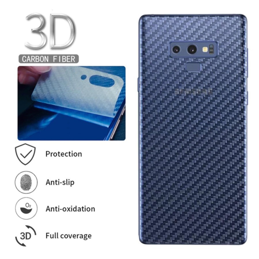 Back skin karbon atau gaskin carbon 3d samsung note 9, anti gores anti jamur anti licin