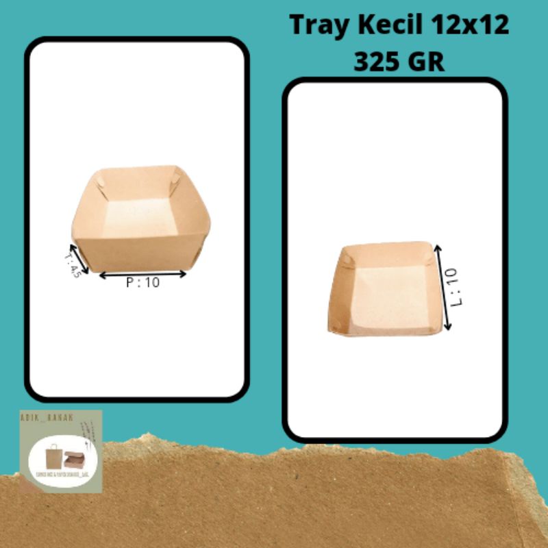 Kraft Tray Kecil 12x12 325Gr