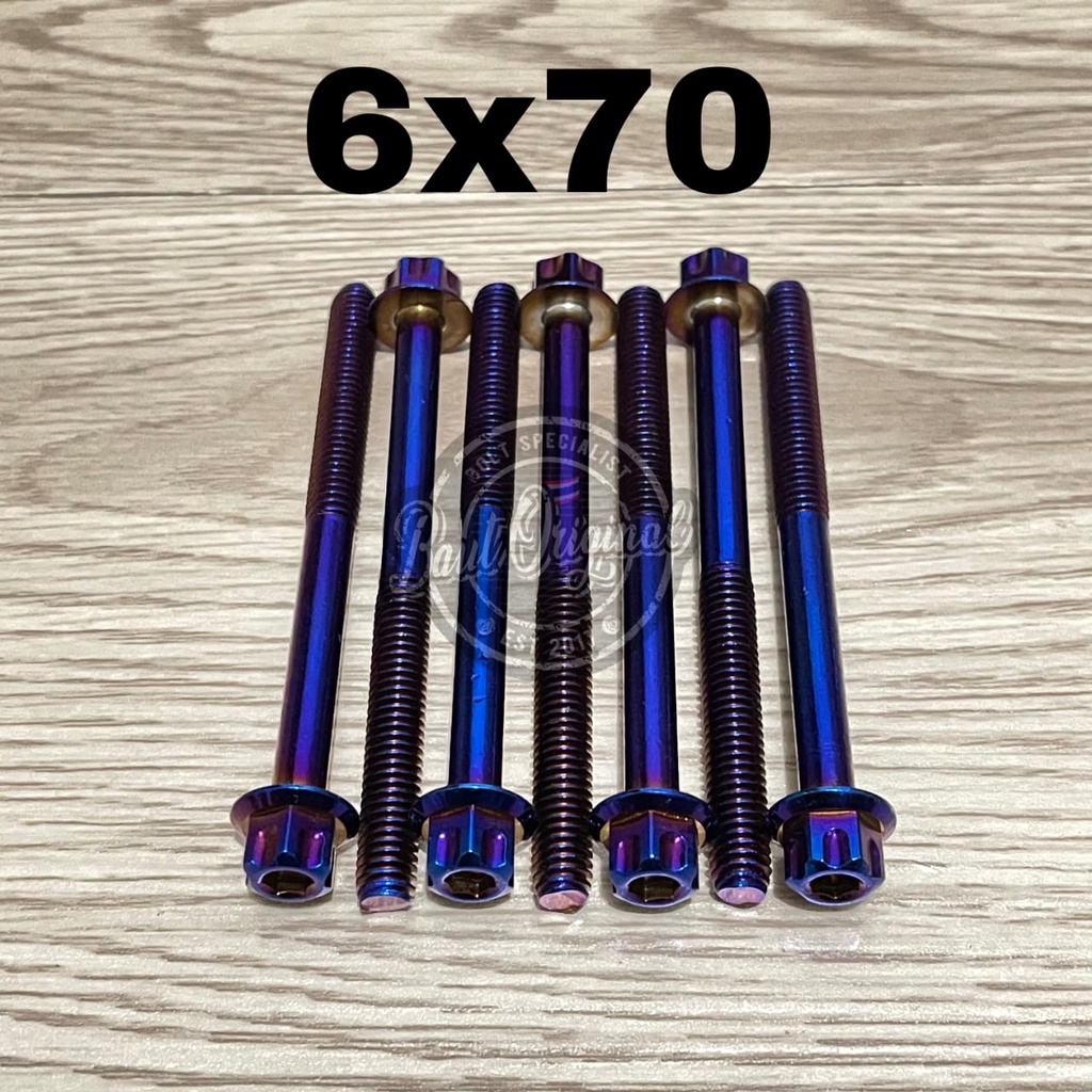 Baut probolt 6x70 blue new model drat 10 panjang 7cm ori thailand