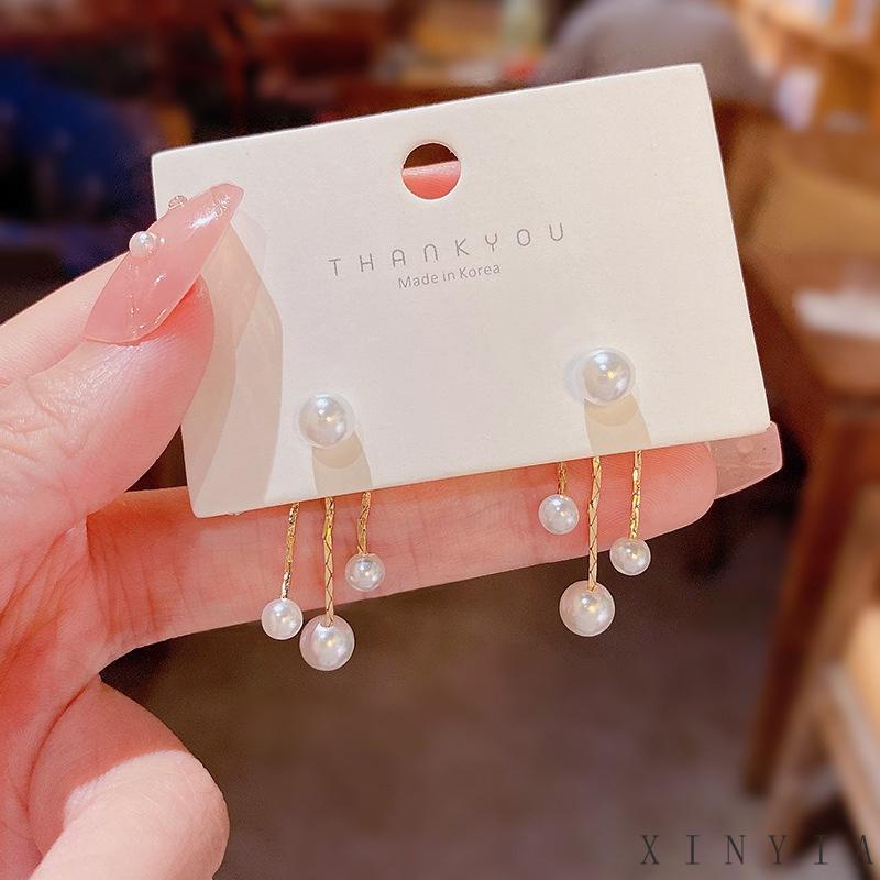 【COD】 Anting Tusuk Silver S925 Gantung Belakang Wanita Hias Mutiara