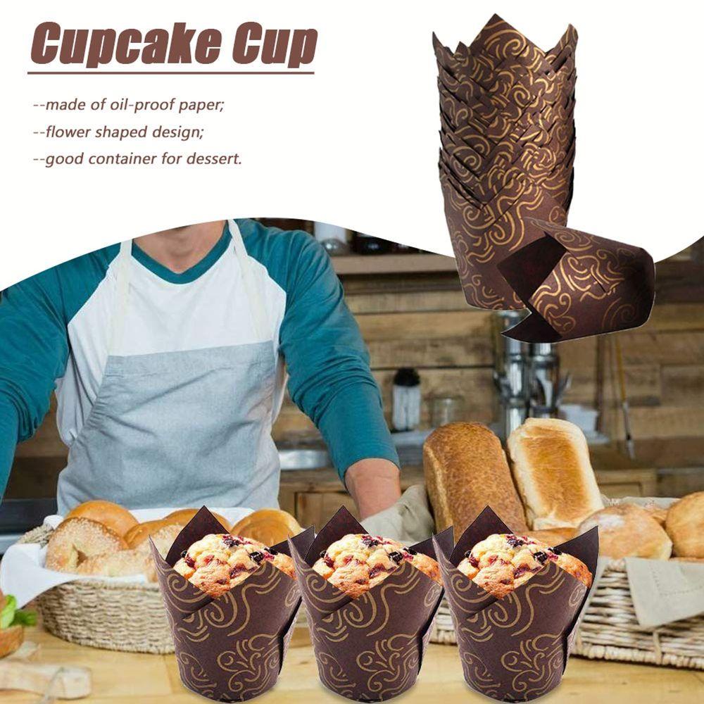 【 ELEGANT 】 Baking Cup Cakes Cases Holders Tulip Cake Mold Cupcake Muffin Cupcake Liner