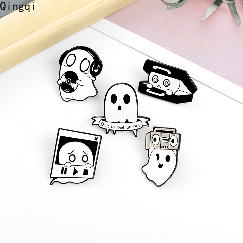 Bros Pin Enamel Desain Kartun Hantu Happy Halloween Untuk Hadiah