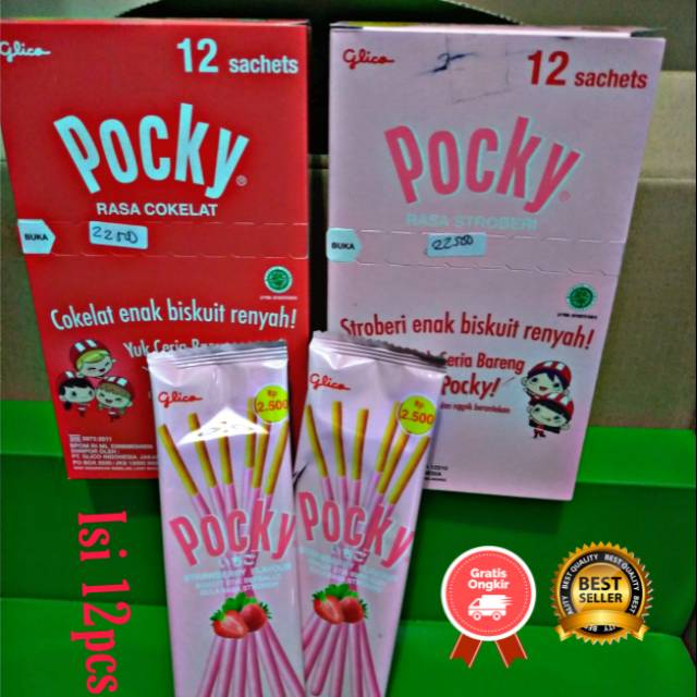 

POCKY rasa coklat/strawberry 1pack isi 12pcs