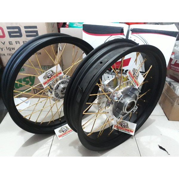 BRILIANT Velg Vixion new Tapak Lebar Rossi XD 250-350x17 Tromol VND paket set bonus rakit
