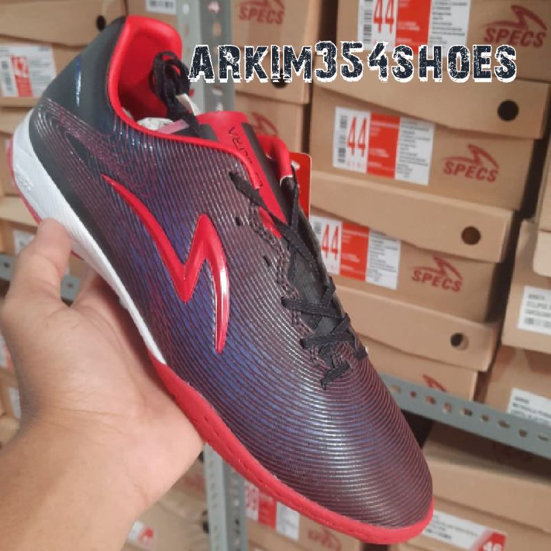 SEPATU FUTSAL SPECS LS ULTRA IN BLACK/CELL RED 100% ORIGINAL